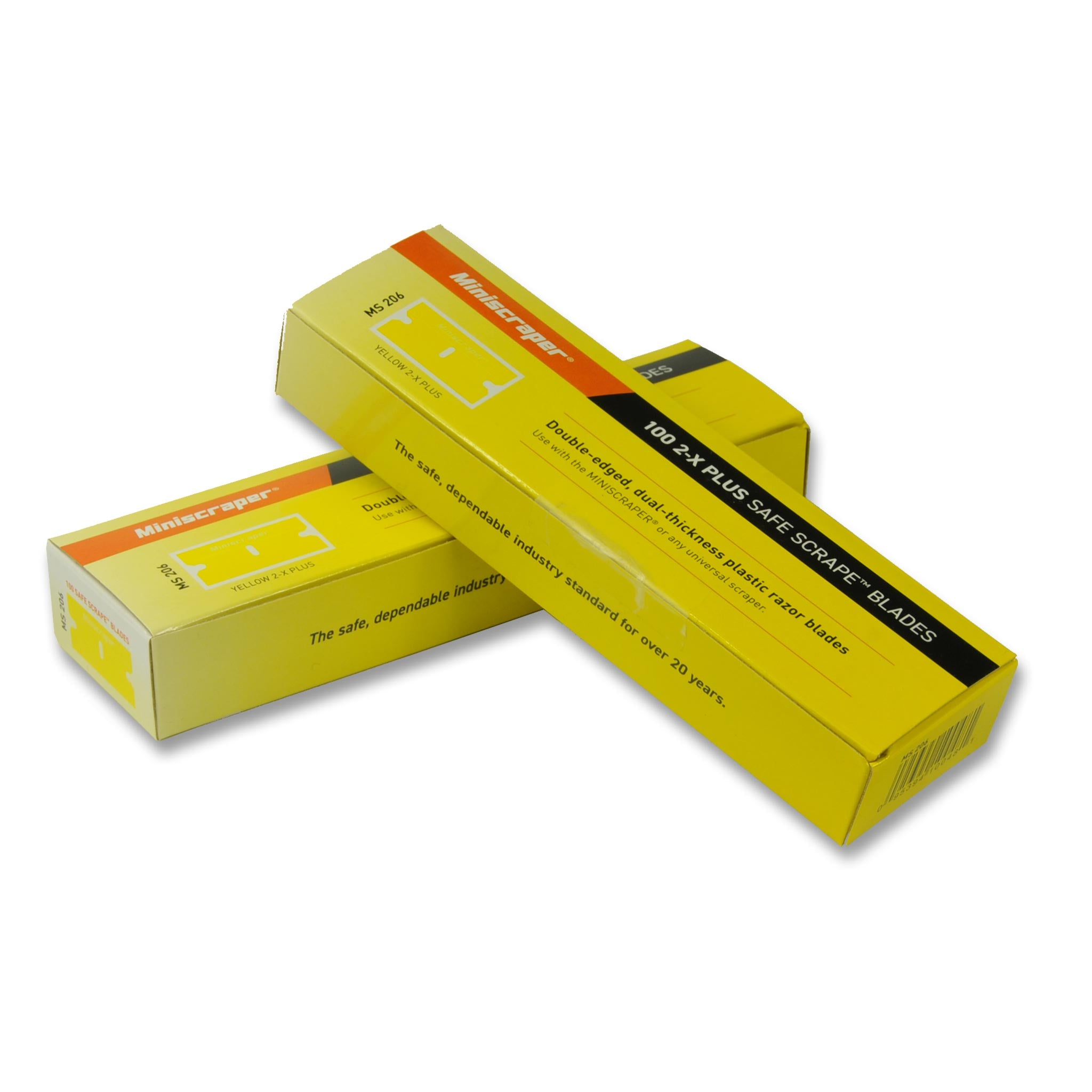 2x Plus Yellow Plastic Scraper Blades